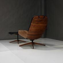 Load image into Gallery viewer, Restored Mr. Chair and Ottoman in Italian Leather