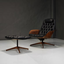 Load image into Gallery viewer, Restored Mr. Chair and Ottoman in Italian Leather