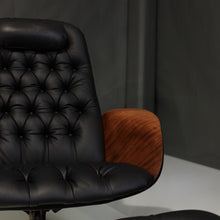 Load image into Gallery viewer, Restored Mr. Chair and Ottoman in Italian Leather