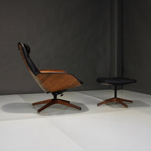 Load image into Gallery viewer, Restored Mr. Chair and Ottoman in Italian Leather