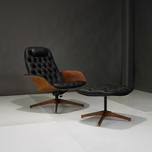 Load image into Gallery viewer, Restored Mr. Chair and Ottoman in Italian Leather