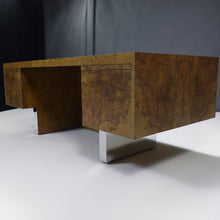 Load image into Gallery viewer, Exquisite 1960s Mid-Century Modern Maple Burlwood Executive Desk