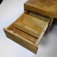 Load image into Gallery viewer, Exquisite 1960s Mid-Century Modern Maple Burlwood Executive Desk