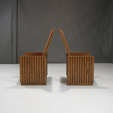 Load image into Gallery viewer, Rare Mid-Century King and Queen Chairs in Oak & Italian Leather