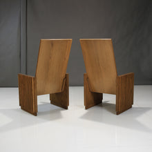 Load image into Gallery viewer, Rare Mid-Century King and Queen Chairs in Oak & Italian Leather