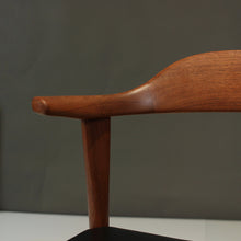 Load image into Gallery viewer, Set of Six (6) Harry Ăstergaard Teak Bull Horn Dining Chairs in Italian Leather