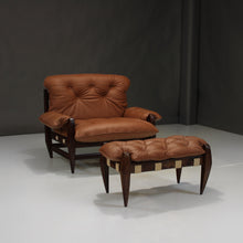 Load image into Gallery viewer, Mid-Century ‘Rodeio’ Lounge Chair and Ottoman by Jean Gillon in Rosewood
