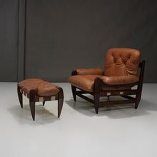 Load image into Gallery viewer, Mid-Century ‘Rodeio’ Lounge Chair and Ottoman by Jean Gillon in Rosewood