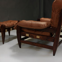 Load image into Gallery viewer, Mid-Century ‘Rodeio’ Lounge Chair and Ottoman by Jean Gillon in Rosewood