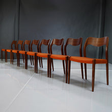 Load image into Gallery viewer, Set of Eight (8) Vintage Danish Dining Chairs by Niels Moller