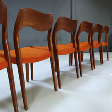 Load image into Gallery viewer, Set of Eight (8) Vintage Danish Dining Chairs by Niels Moller