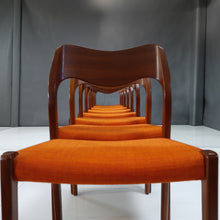 Load image into Gallery viewer, Set of Eight (8) Vintage Danish Dining Chairs by Niels Moller