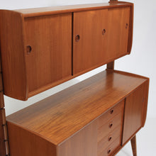 Load image into Gallery viewer, Mid Century Teak Scandinavian Free Standing Bookcase
