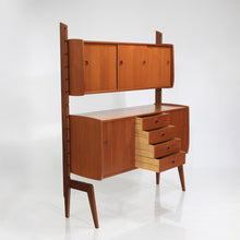 Load image into Gallery viewer, Mid Century Teak Scandinavian Free Standing Bookcase