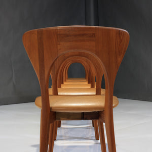 Niels Koefoed 'Peter' Chairs in Teak and Leather - Set of 6