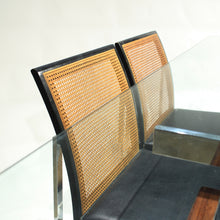 Load image into Gallery viewer, Rare Mid-Century Dining Set Walnut, Cane, Chrome - 6 Chairs