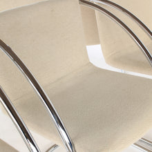 Load image into Gallery viewer, RARE Set of 6 Chrome Cantilever Dining Chairs with Beige Fabric