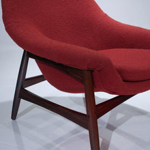 Load image into Gallery viewer, Hans Olsen for Bramin Lounge Chair - Walnut & Red Bouclé