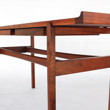 Load image into Gallery viewer, Jens Risom Walnut Console Table with 2 Floating Drawers