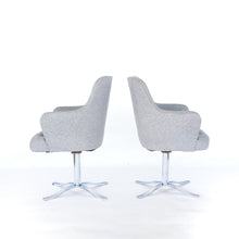 Load image into Gallery viewer, Mid Century Modern Easy Chairs in style of Nicos Zographos with Petal Chrome Base
