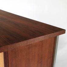 Load image into Gallery viewer, RARE Mid Century Modern Walnut and Cane Desk in Style of Florence Knoll