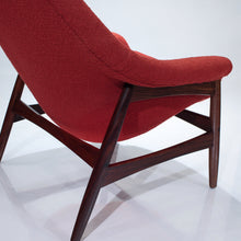 Load image into Gallery viewer, Hans Olsen for Bramin Lounge Chair - Walnut & Red Bouclé