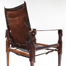 Load image into Gallery viewer, Mid Century Early South African Safari Chairs in Rosewood and Leather - A Pair