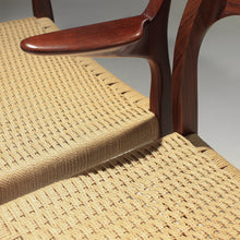Load image into Gallery viewer, Set of 6 Niels Møller Chairs Model 71 and 55 - Teak and Paper Cord