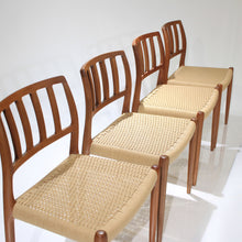 Load image into Gallery viewer, Moller Model 83 and 66 Teak and Papercord Dining Chairs - Set of 6 by Niels Møller