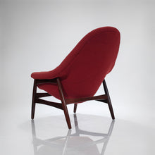 Load image into Gallery viewer, Hans Olsen for Bramin Lounge Chair - Walnut & Red Bouclé