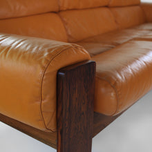 Load image into Gallery viewer, Rosewood and Leather Sofa by Uu-Vee Kaluste Oy of Finland