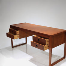 Load image into Gallery viewer, Stunning Mid-Century Danish Teak Desk with Trapezoid Base