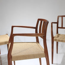 Load image into Gallery viewer, Moller Model 83 and 66 Teak and Papercord Dining Chairs - Set of 6 by Niels Møller