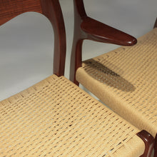 Load image into Gallery viewer, Set of 6 Niels Møller Chairs Model 71 and 55 - Teak and Paper Cord