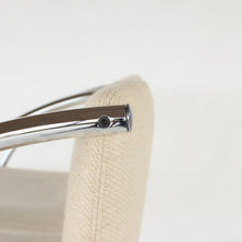 Load image into Gallery viewer, RARE Set of 6 Chrome Cantilever Dining Chairs with Beige Fabric