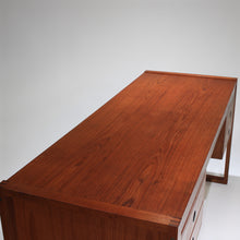 Load image into Gallery viewer, Stunning Mid-Century Danish Teak Desk with Trapezoid Base