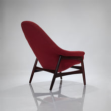 Load image into Gallery viewer, Hans Olsen for Bramin Lounge Chair - Walnut & Red Bouclé