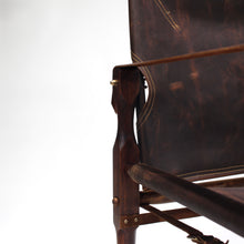 Load image into Gallery viewer, Mid Century Early South African Safari Chairs in Rosewood and Leather - A Pair