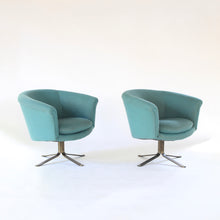 Load image into Gallery viewer, Mid Century Modern Nicos Zographos Swivel Lounge Chairs with Metal Base - Bronze