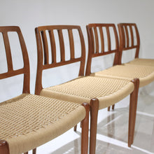 Load image into Gallery viewer, Moller Model 83 and 66 Teak and Papercord Dining Chairs - Set of 6 by Niels Møller