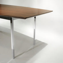 Load image into Gallery viewer, Florence Knoll Conference Table in Chrome and Walnut Formica