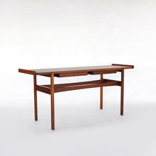 Load image into Gallery viewer, Jens Risom Walnut Console Table with 2 Floating Drawers