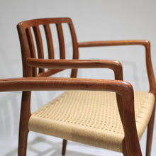 Load image into Gallery viewer, Moller Model 83 and 66 Teak and Papercord Dining Chairs - Set of 6 by Niels Møller