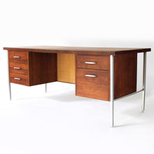 Load image into Gallery viewer, RARE Mid Century Modern Walnut and Cane Desk in Style of Florence Knoll