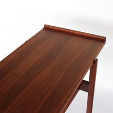 Load image into Gallery viewer, Jens Risom Walnut Console Table with 2 Floating Drawers