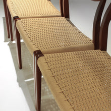 Load image into Gallery viewer, Set of 6 Niels Møller Chairs Model 71 and 55 - Teak and Paper Cord