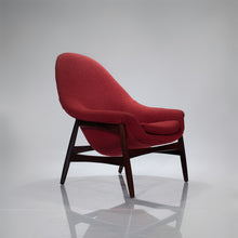 Load image into Gallery viewer, Hans Olsen for Bramin Lounge Chair - Walnut & Red Bouclé