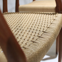 Load image into Gallery viewer, Moller Model 83 and 66 Teak and Papercord Dining Chairs - Set of 6 by Niels Møller