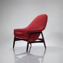 Load image into Gallery viewer, Hans Olsen for Bramin Lounge Chair - Walnut & Red Bouclé