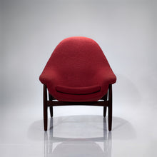 Load image into Gallery viewer, Hans Olsen for Bramin Lounge Chair - Walnut & Red Bouclé
